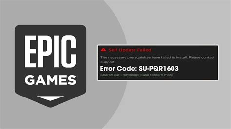 Причины возникновения ошибок Epic Games SU-PQR1603 и SU-PQE1223